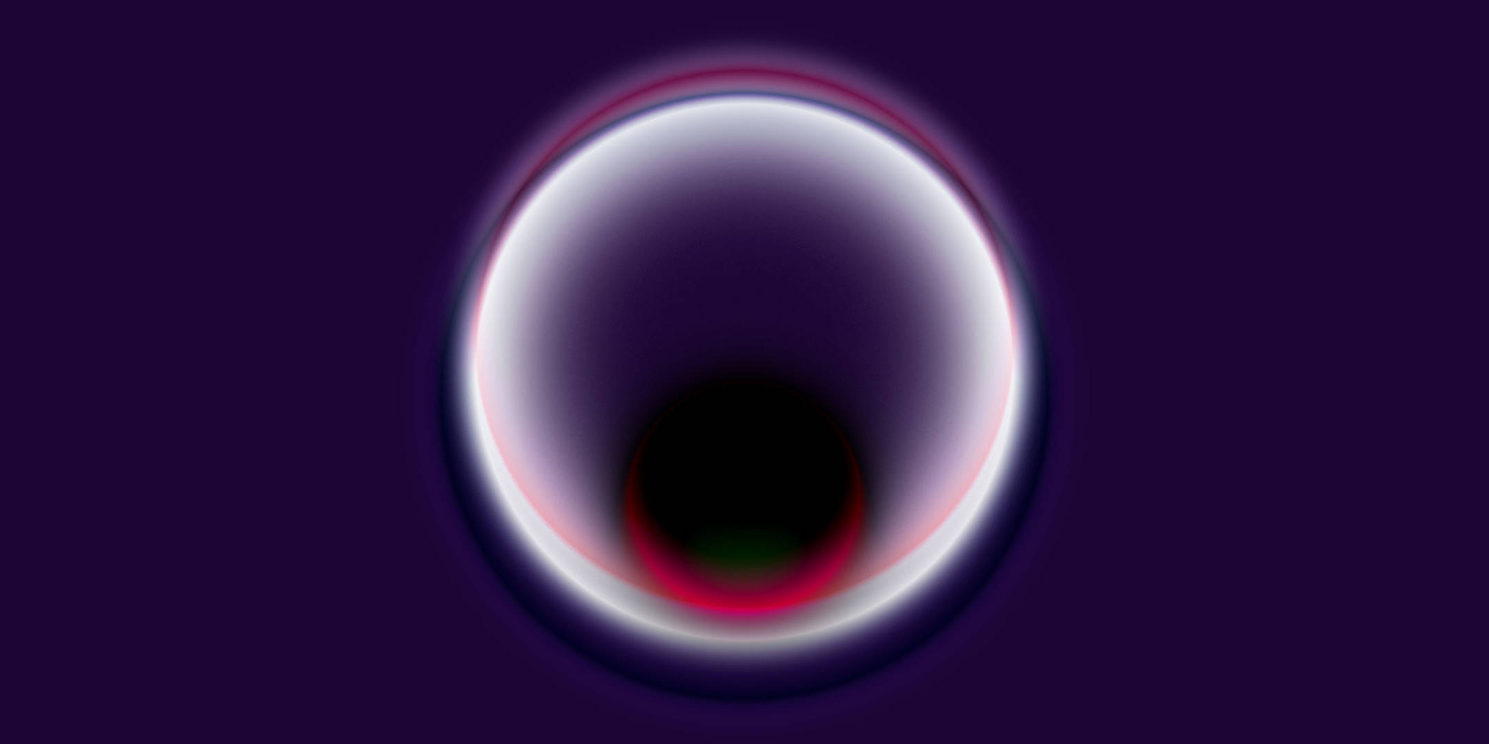 strangeobject.space logo: an abstract spherical shape in white, black, and pink on a purple background